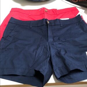 Old Navy Women's Navy and Red Cotton Bermuda Shorts Set